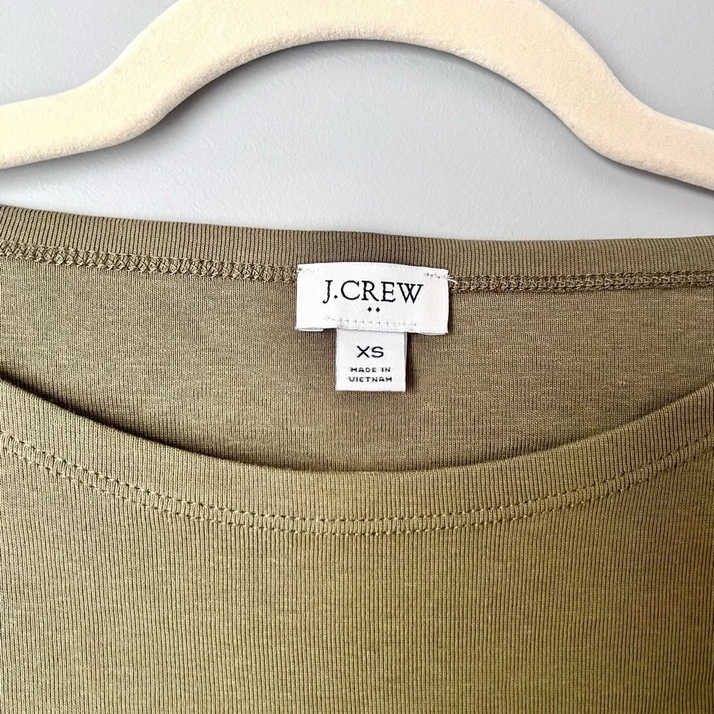 J.Crew Perfect-Fit Open-Neck Tee | Frosty Olive | Size XS